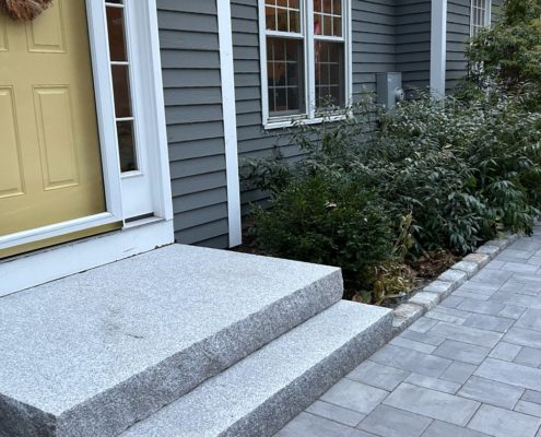 Front walkway with granite stone steps